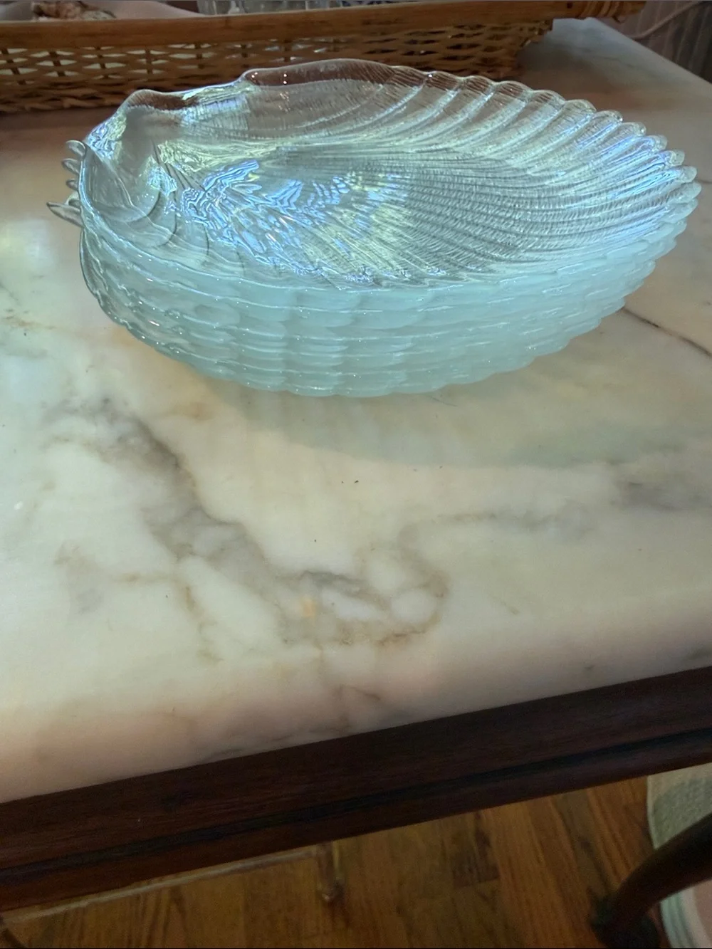 Clear Glass Shell-Shaped Dish set of 4